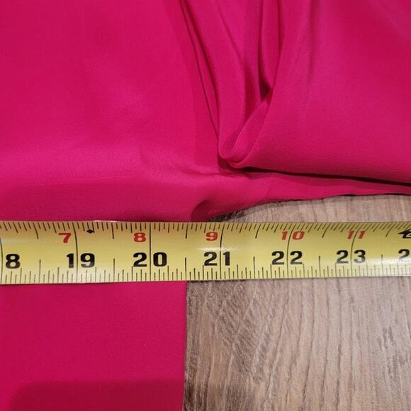 Silk Studio Silk Dress Sz 10‎ Long Sleeve Front Zip Satin Cuffs Fuschia Evening - Picture 11 of 13